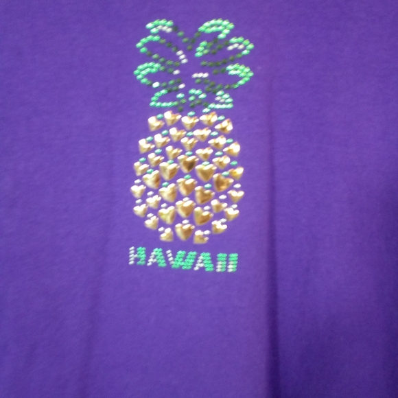 Purple Dole S/S Pineapple Pullover Crew Neck Hawaii Shirt Tee XL - Picture 2 of 6